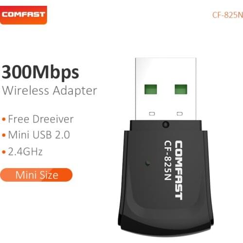 300M 2.4G USB wi-fi adapter 802.11b/g/n 2dBi PCB Antenna free drive wireless Network Card Receiver for desktop CF-WU825N