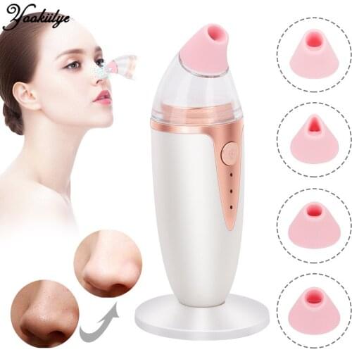 Electric Blackhead Remover Electric Silicone Vacuum Suction Facial Pore Nose T Zone Cleaner with Mirror Silicone Suction Tip