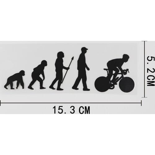15.3CMX5.2CM Art Cycle Race Evolution Of CyclingVinyl Car Sticker Black/Silver 8A-0825