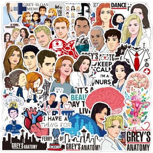 10/30/50Pcs Intern Doctor Grey Graffiti Waterproof Skateboard Travel Suitcase Phone Laptop Luggage Stickers DIY Kids Girl Toys