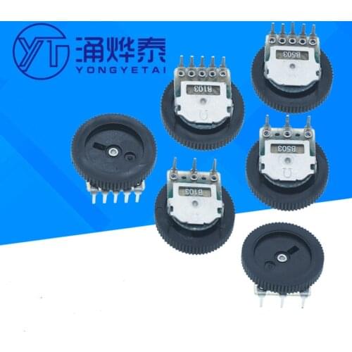YYT 20PCS Dial potentiometer 16*2 single unit double 10K 50K 20K 500K 3Pin 5pin singing machine volume switch