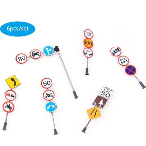 14 Pieces Traffic Sign Set Street Signs Scale 1/87~1/150 Model Signals Perfect for Plan City and Train Set Model Street Signs