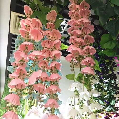 145CM 3Fork Artificial Flower Long Vine Silk Leaf Ceiling Hanging Ivy DIY Garden Hotel Home Decoration Accessories Photo Props