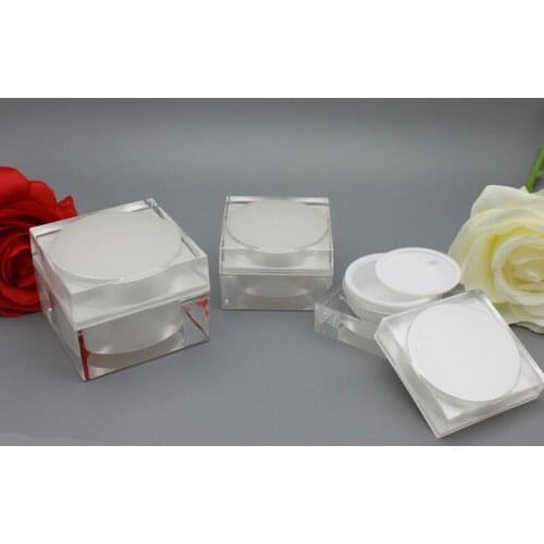 15g white acrylic square shape cream bottle,cosmetic container,,cream jar,Cosmetic Jar,Cosmetic Packaging