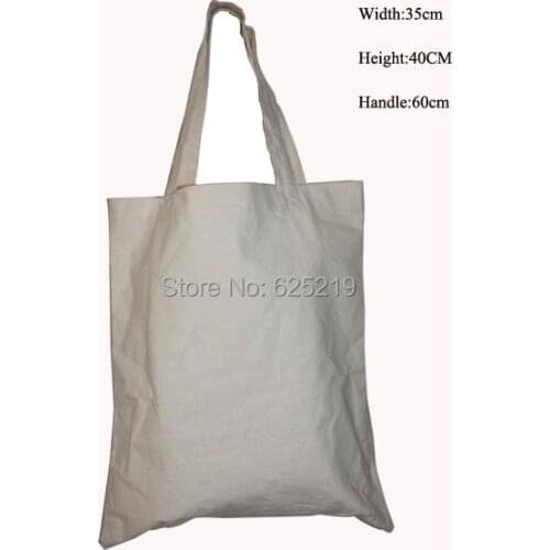 150g/m2 100% cotton fabric (5pcs/lot) 35*40cm/13.7*15.5inch cotton shopping bag organic natural length handle customize logo