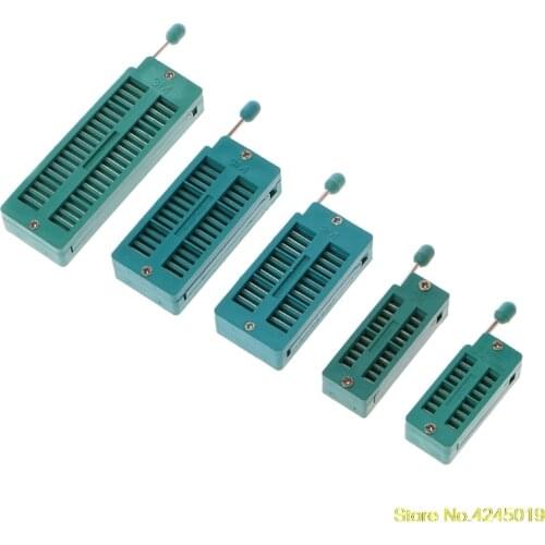 New High quality 16 20 24 28 40 P Pin 2.54MM Green DIP Test Universal ZIF IC Socket Welding Type