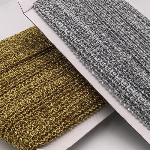 2Yards /lot Width 1.5cm Gold Color Lace Trimming For Garment Decoration and DIY Craft Lace Trimming
