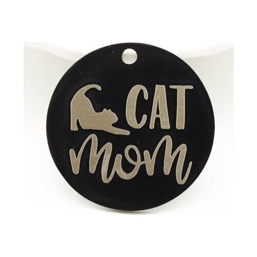 20pcs Cat Mom Charms Stainless Steel Pendant Mom Mama Charm DIY Handmade Accessories