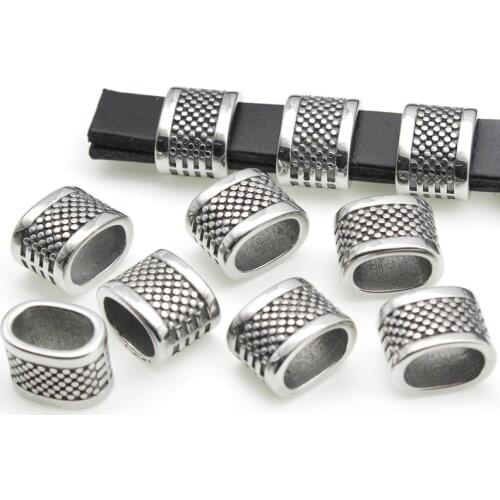 4pcs Stainless Steel Big Large Hole 7x11mm Metal Spacer Beads DIY Charm Necklace Bracelet Jewelry Making Findings Accessories