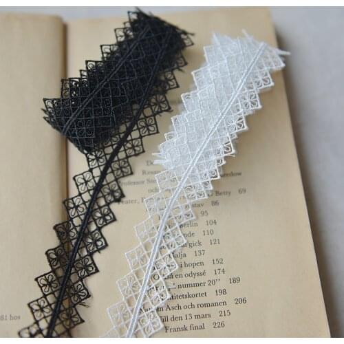 5M/lot 2.5cm refined water soluble embroidery lace trims necklace material clothing lace Z1043