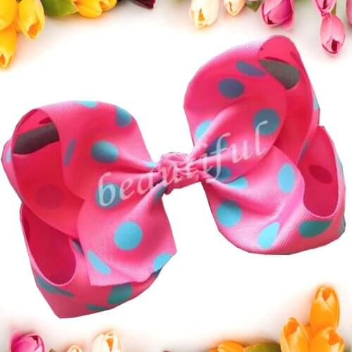 50 BLESSING Good Girl 7 Inch ABC Hair Bow Clip 2.5" Grosgrain Ribbon 79 No