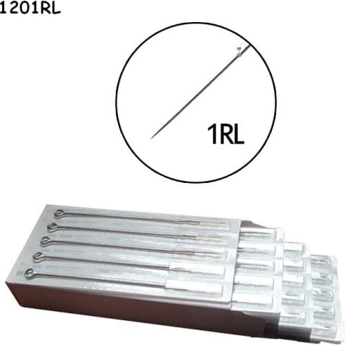 50 Pieces/Box 1001RL Disposable Sterile Round Liner Tattoo Needles for Standard Tattoo Machine & Grips