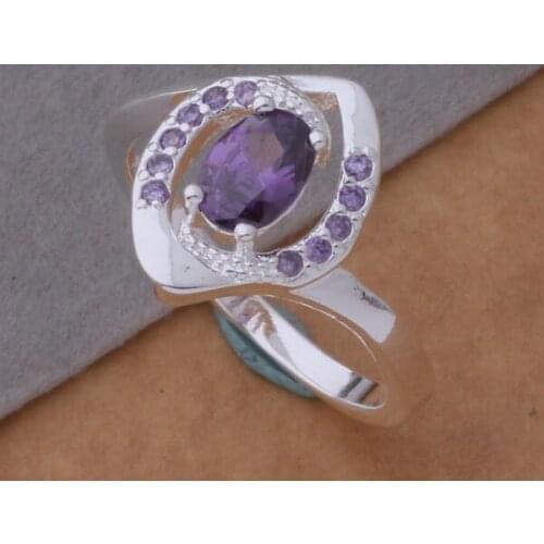 AR369 Hot sterling ring, fashion jewelry, yi yi is unripe brightness purple stone /areajila aryajjfa silver color