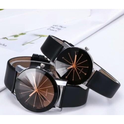 Men Women Leather Strap Line Analog Quartz Ladies Wrist Watches Fashion Watch Womens Watches Brand Luxury Watch