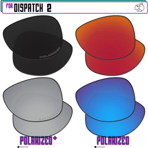 EZReplace Polarized Replacement Lenses for - Oakley Dispatch 2 Sunglasses - Black Silver P Plus-Red Blue P