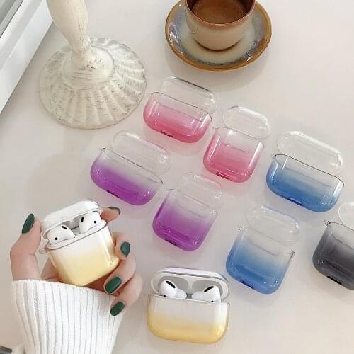 Gradient Candy Color Transparent TPU Case For Apple AirPods Pro Air Pods 1 2 Wireless Headphone Protector Soft Silicone Cover