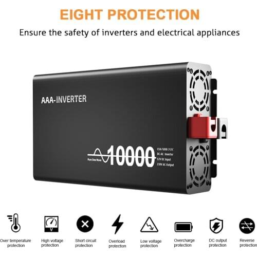 Power Inverter 12v 24v 48v 220v Pure Sine Wave 10000w Converter Short Circuit Protection Transformer Converters air Conditioner