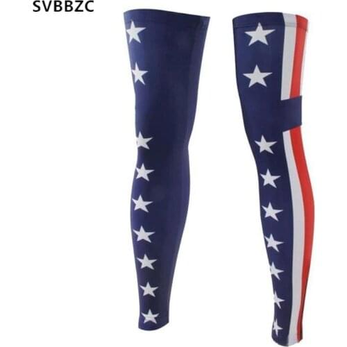 1Pair USA Men Women Compression Cycling Legwarmers Sport Safety Running Legging Basketball Soccer Leg Warmers Tights Sportswear