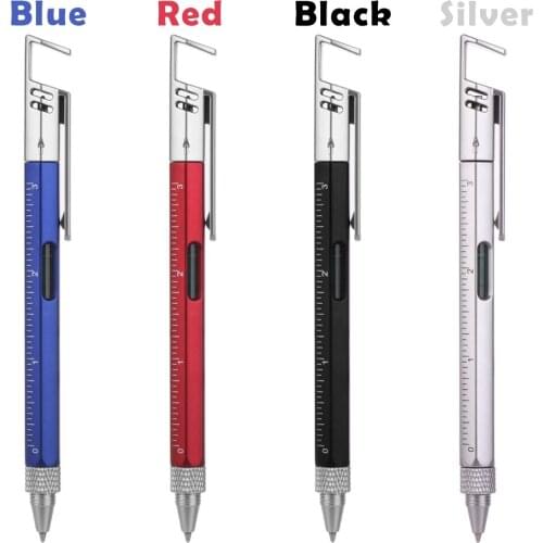 1PC Creative Ballpen Screwdriver Ballpoint Spirit Level Pens Multifunctional Phone Holder School Office Writing Stationery