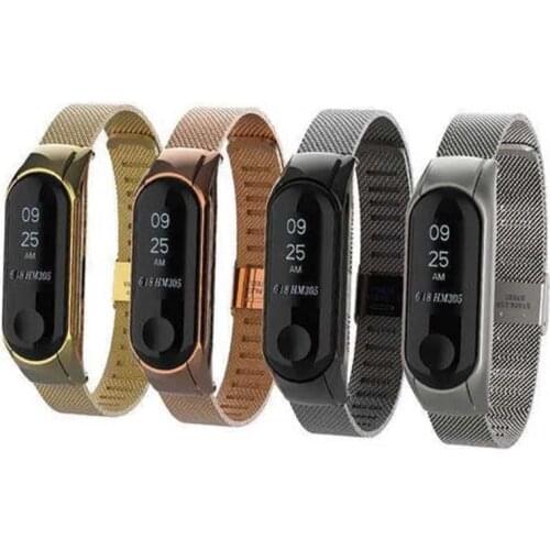 Screwless Stainless Steel metal Strap for Mi band 5 Smart Wristband Mi Band 5 2 3 4 Adjustable band for Xiaomi Mi Band 4 3 2