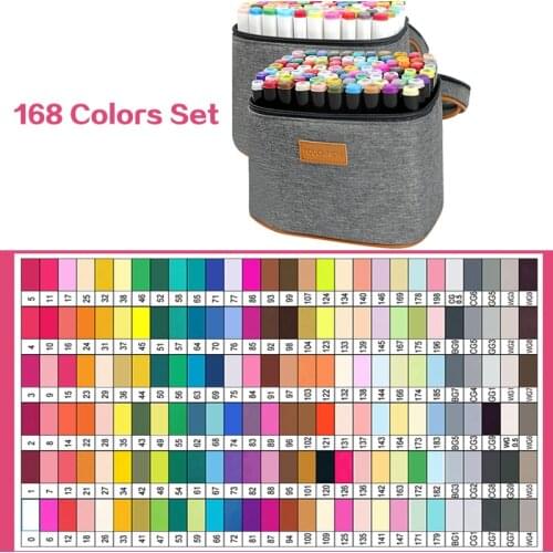 168 Colors Touchnew Brush Markers Set Soft Brush Pens Drawing Painting Alcohol Marker Art Supplies for Artist School Stationary