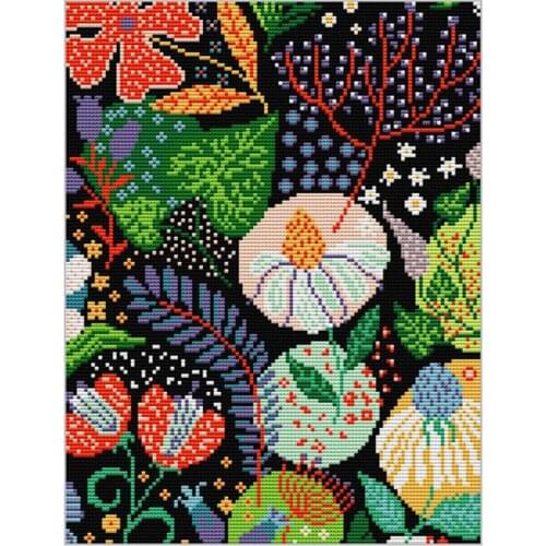 Cross Stitch Kits Stamped for Adults Beginner Kids 14CT DIY Handmade Embroidery Needlework Kit- Colorful 28X34cm