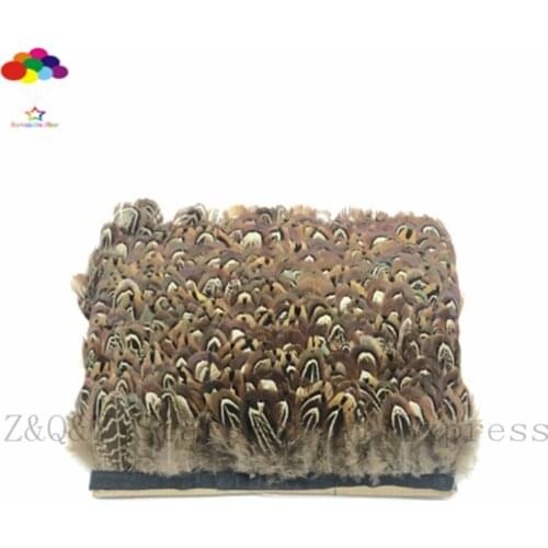Natural 5CM Pheasant Okura feathers made of 1-10 meters cloth edge DIY decoration craft jewelry clothing accessories
