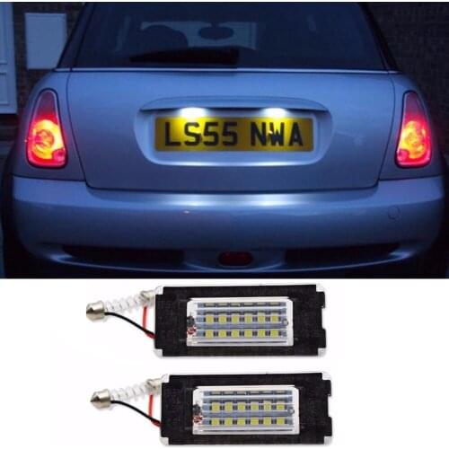New Car License plate Light White 18 SMD Canbus For Mini Cooper R56 R57 R58 R59 2007 2008 2009 2010 2011 2012 2013 2014 2015