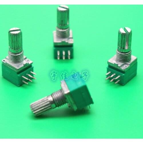097 Stereo channel potentiometer B5K 10K 20K 50K 100K 6 feet flower shaft length 15mm audio amplifier sealed potentiometer