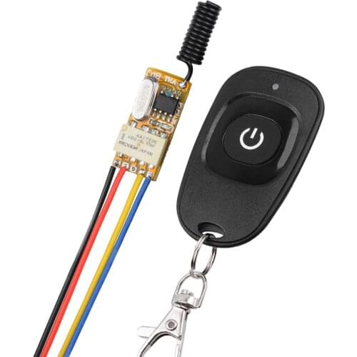 DC 3.7 V 4.2 V 5 V 6 V 7.4 V 9 V 12 V Mini Relay Remote Switch RF Wireless Switch NO COM NC Black Waterproof Transmitter