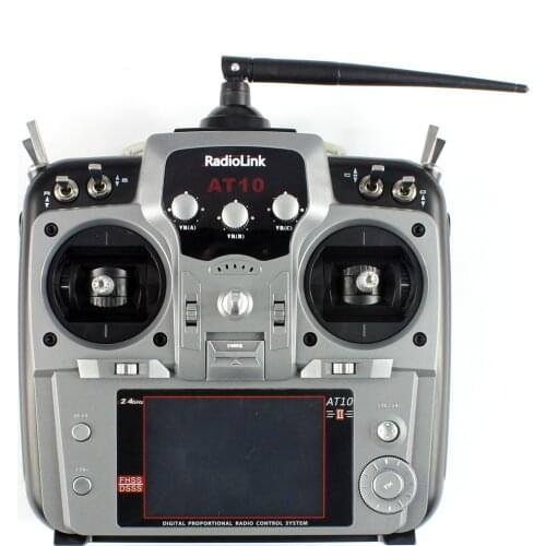 RadioLink AT10 II RC Transmitter 2.4G 10CH Remote Control System with R12DS Receiver for RC Racing Drone Helicopter