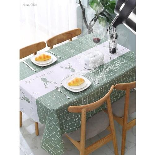 Nordic table cloth waterproof and oil-proof table mat household simple desk tea table mat anti-ironing wash-free mat cloth