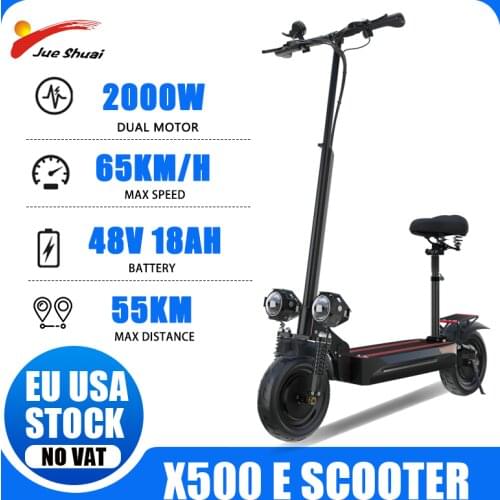 Adult Electric Scooter with Seat Foldable E Scooter 800W No Tax Electric Scooter Speed 45KM/H Max Load 150KG EU USA Stock