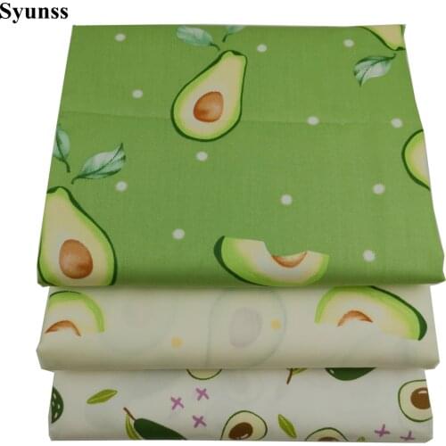 Syunss New Green Avocado Printed Cotton Fabric DIY Tissue Patchwork Telas Sewing Baby Toy Bedding Quilting Tecido The Cloth