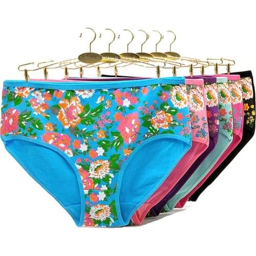 Plus Size Underwear Women Panties lot Sexy Bikini Lingerie Print large size Womens Cotton Briefs Comfort Underpants Ladies SALE