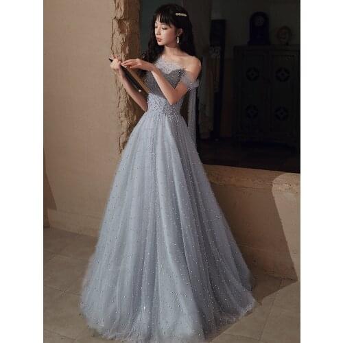 Banquet Evening Dress Skirt Female 2020 New Aura Queen Fairy Student Ladies Temperament Dream Party Long Dress