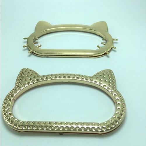 Women Cute Cat Ear Metal Bag Handles Replacement For DIY Shoulder Bags Making Casual Handbag Strap Bag Accessories