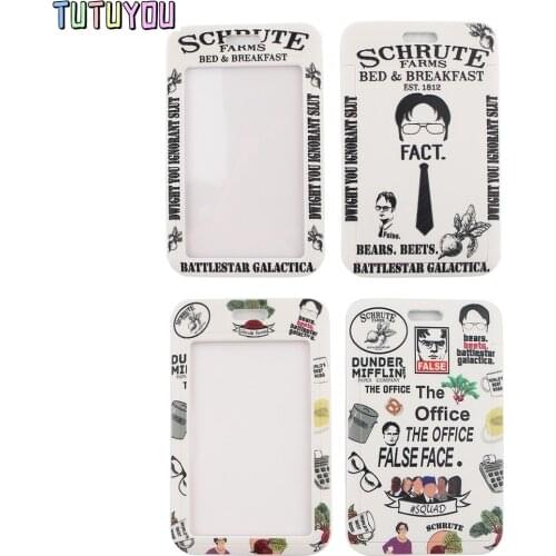 1pc PC2602 TV Show The Office Unisex Fashion Lanyards ID Badge Holder Bus Pass Case Cover Slip Bank Credit Card Holder