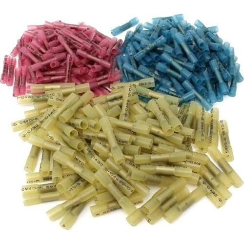 30Pcs Assorted Crimp Terminals Electrical Heat Shrink Wire Connectors Red Blue Yellow wire connector terminals terminator