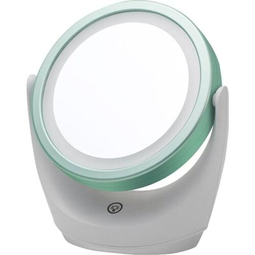 5X Magnifying Lighted Makeup 360 Degree Rotating Portable Magnifying Mirror Desktop Vanity Mirror Double Sided Mirror