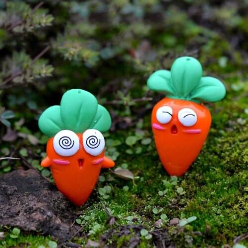 6pcs Carrot Doll Fairy Garden Micro Landscape Cake DIY Radish Craft Toys Home Decoration Accessories Feng Shui Miniature Garden