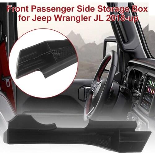 Front Passenger Side Storage Box Tray Car Gap Pocket Interior Accessories Storage Case for Jeep Wrangler JL car styling