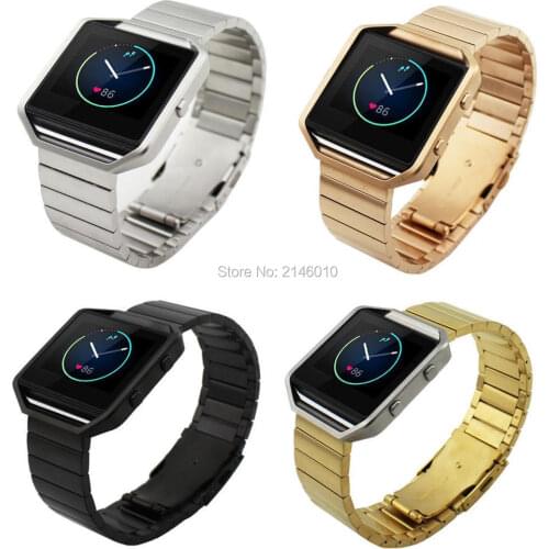 23mm Stainless Steel Metal Links Bracelet Watch Band Strap Belt For Fitbit Blaze Silver
