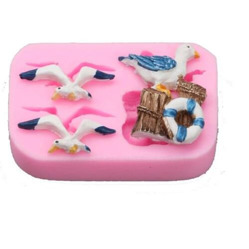 Seagull food fandont silicone birthday wedding cake decoration chocolate mold