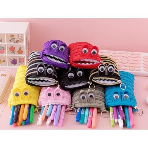 Pen Bags Creative Caterpillar Zipper Pencil Case School Stationery Storage Bag Cute Pen Holder Student Pen Case for Kids Kawaii