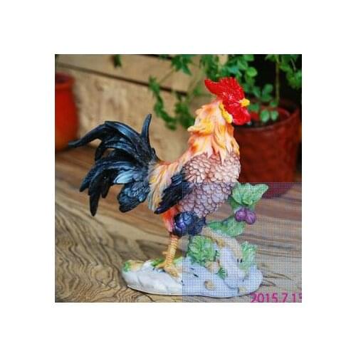 Zodiac decoration Feng Shui lucky Home Furnishing simulation chicken hou sculpture Wild Lucky Chicken Rooster large decorations