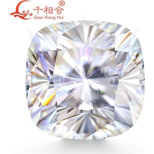DF GH white color cushion Floral cut moissanites loose stone by qian xiang hui
