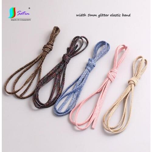 Length 10 Meters Hair Rope Clothes Sew Diy Material Metal Feeling Width 5mm Flat Purl Glitter Elastic Band A0579L