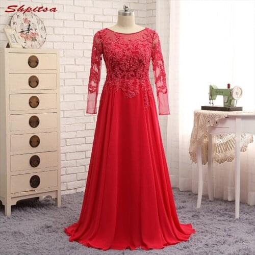 Long Sleeve Plus Size Mother of the Bride Dresses for Weddings Beaded Lace Evening Gowns Formal Godmother Groom Long Dresses