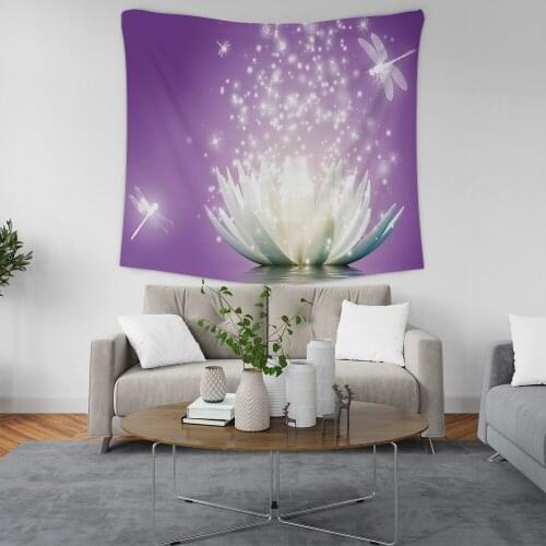 Home Landscape Flower Tapestry Wall Hanging Sandy Beach Picnic Throw Rug Blanket Camping Tent Travel Sleeping Pad